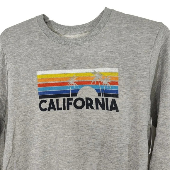 Unisex Grey California Graphic Crewneck Sweatshirt Men Women Size XS Long Sleeve - Picture 1 of 7